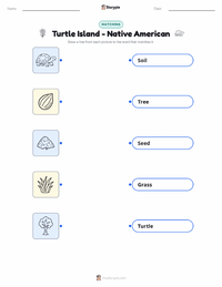 Turtle Island - Native American printable worksheet preview