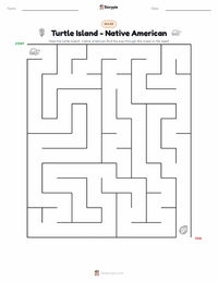 Turtle Island - Native American printable worksheet preview
