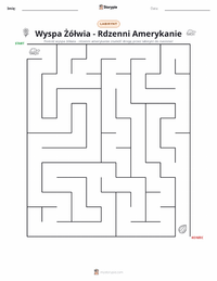 Podgląd drukowalnego arkusza ćwiczeń Wyspa Żółwia - Rdzenni Amerykanie