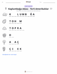 Kaplumbağa Adası - Yerli Amerikalı yazdırılabilir çalışma sayfası önizlemesi