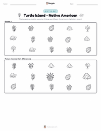Turtle Island - Native American printable worksheet preview