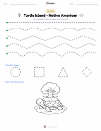 Turtle Island - Native American printable worksheet preview
