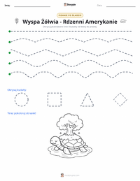 Podgląd drukowalnego arkusza ćwiczeń Wyspa Żółwia - Rdzenni Amerykanie