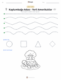 Kaplumbağa Adası - Yerli Amerikalı yazdırılabilir çalışma sayfası önizlemesi