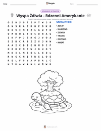 Podgląd drukowalnego arkusza ćwiczeń Wyspa Żółwia - Rdzenni Amerykanie