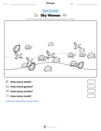 Sky Woman printable worksheet preview