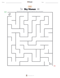 Sky Woman printable worksheet preview