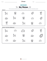 Sky Woman printable worksheet preview