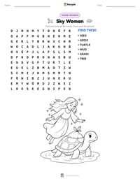 Sky Woman printable worksheet preview
