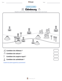 Aperçu de la feuille de travail imprimable Édimbourg