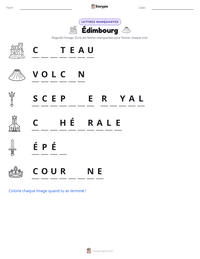 Aperçu de la feuille de travail imprimable Édimbourg