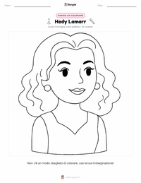 Pagina da colorare di Hedy Lamarr per bambini