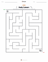 Hedy Lamarr printable worksheet preview