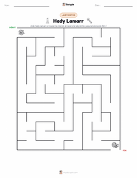 Aperçu de la feuille de travail imprimable Hedy Lamarr