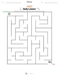 Hedy Lamarr yazdırılabilir çalışma sayfası önizlemesi