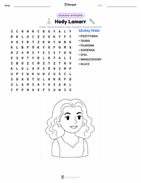 Podgląd drukowalnego arkusza ćwiczeń Hedy Lamarr