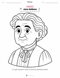 Jane Addams kleurplaat voor kinderen
