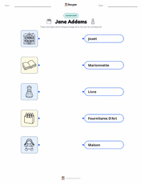 Feuille de travail imprimable Jane Addams pour les enfants