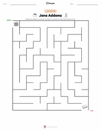 Aperçu de la feuille de travail imprimable Jane Addams