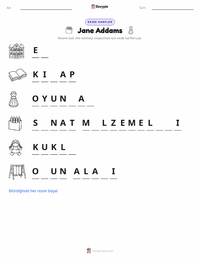 Jane Addams yazdırılabilir çalışma sayfası önizlemesi
