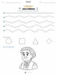 Jane Addams afdrukbare werkblad voorbeeld