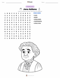Jane Addams afdrukbare werkblad voorbeeld