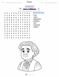 Prévia da folha de atividades imprimível Jane Addams
