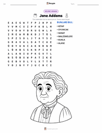 Jane Addams yazdırılabilir çalışma sayfası önizlemesi