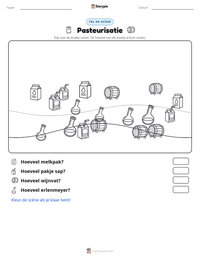 Pasteurisatie afdrukbare werkblad voorbeeld