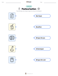 Aperçu de la feuille de travail imprimable Pasteurisation