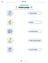 Podgląd drukowalnego arkusza ćwiczeń Pasteryzacja