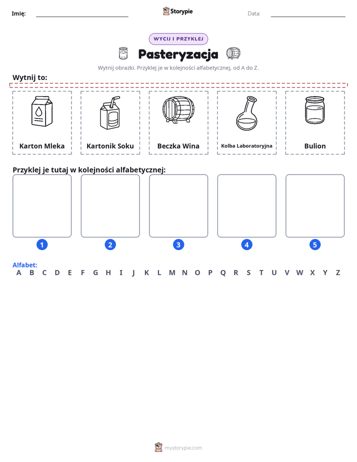 Wytnij i Wklej Alfabet