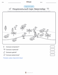 Национальный парк Эверглейдс предварительный просмотр распечатываемого рабочего листа
