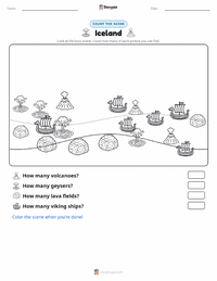 Iceland printable worksheet preview