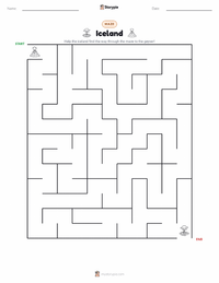 Iceland printable worksheet preview