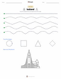 Iceland printable worksheet preview