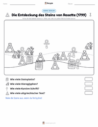 Entdeckung des Steins von Rosette druckbare Arbeitsblatt Vorschau