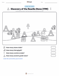 Discovery of the Rosetta Stone (1799) printable worksheet preview