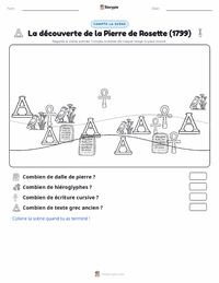 Aperçu de la feuille de travail imprimable Découverte de la pierre de Rosette