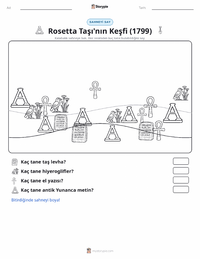 Rosetta Taşı'nın Keşfi yazdırılabilir çalışma sayfası önizlemesi