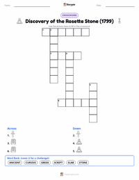 Discovery of the Rosetta Stone (1799) printable worksheet preview