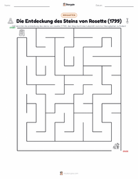 Entdeckung des Steins von Rosette druckbare Arbeitsblatt Vorschau
