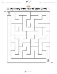 Discovery of the Rosetta Stone (1799) printable worksheet preview