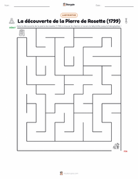 Aperçu de la feuille de travail imprimable Découverte de la pierre de Rosette