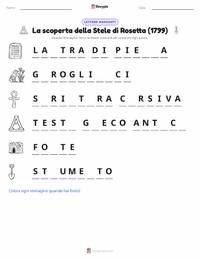 Anteprima della scheda stampabile di Scoperta della Stele di Rosetta