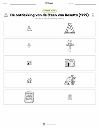 Ontdekking van de Steen van Rosetta afdrukbare werkblad voorbeeld