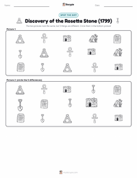 Discovery of the Rosetta Stone (1799) printable worksheet preview