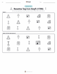Rosetta Taşı'nın Keşfi yazdırılabilir çalışma sayfası önizlemesi