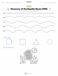 Discovery of the Rosetta Stone (1799) printable worksheet preview
