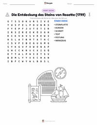 Entdeckung des Steins von Rosette druckbare Arbeitsblatt Vorschau